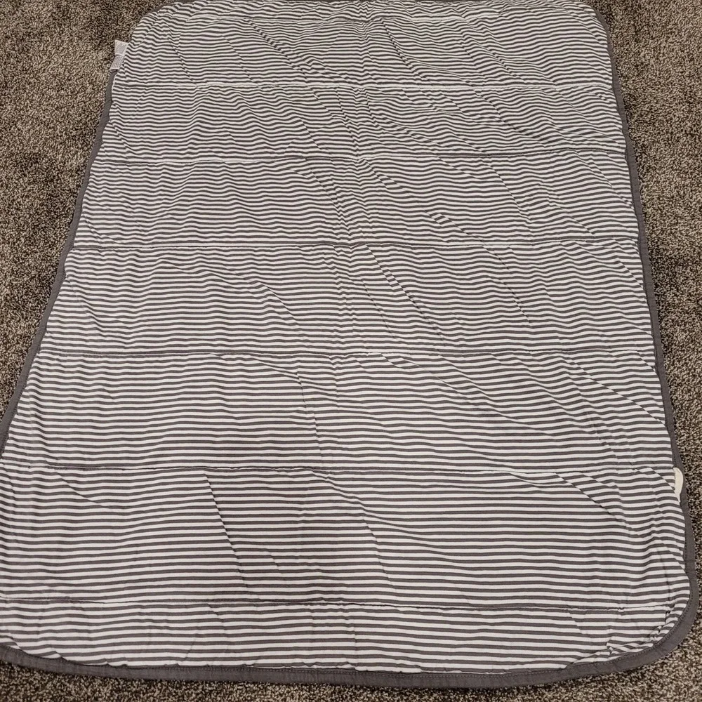 Burts Bees Baby Organic Cotton Reversible A-Bee-C Quilted Blanket Grey White